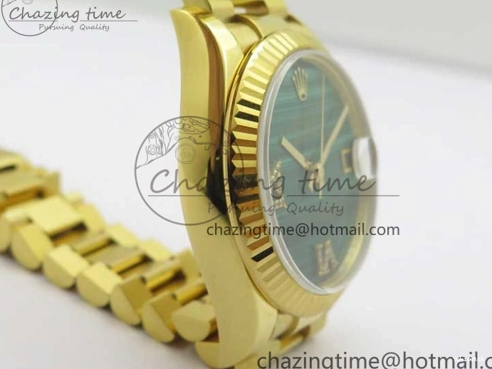 Best 31mm Malachite Bracelet EWF on Dial YG Daydate YG Edition 278288 Green ETA2688 President 0416
